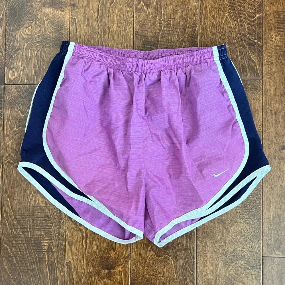 Nike Dri-Fit Tempo Running Short in Purple with Navy
